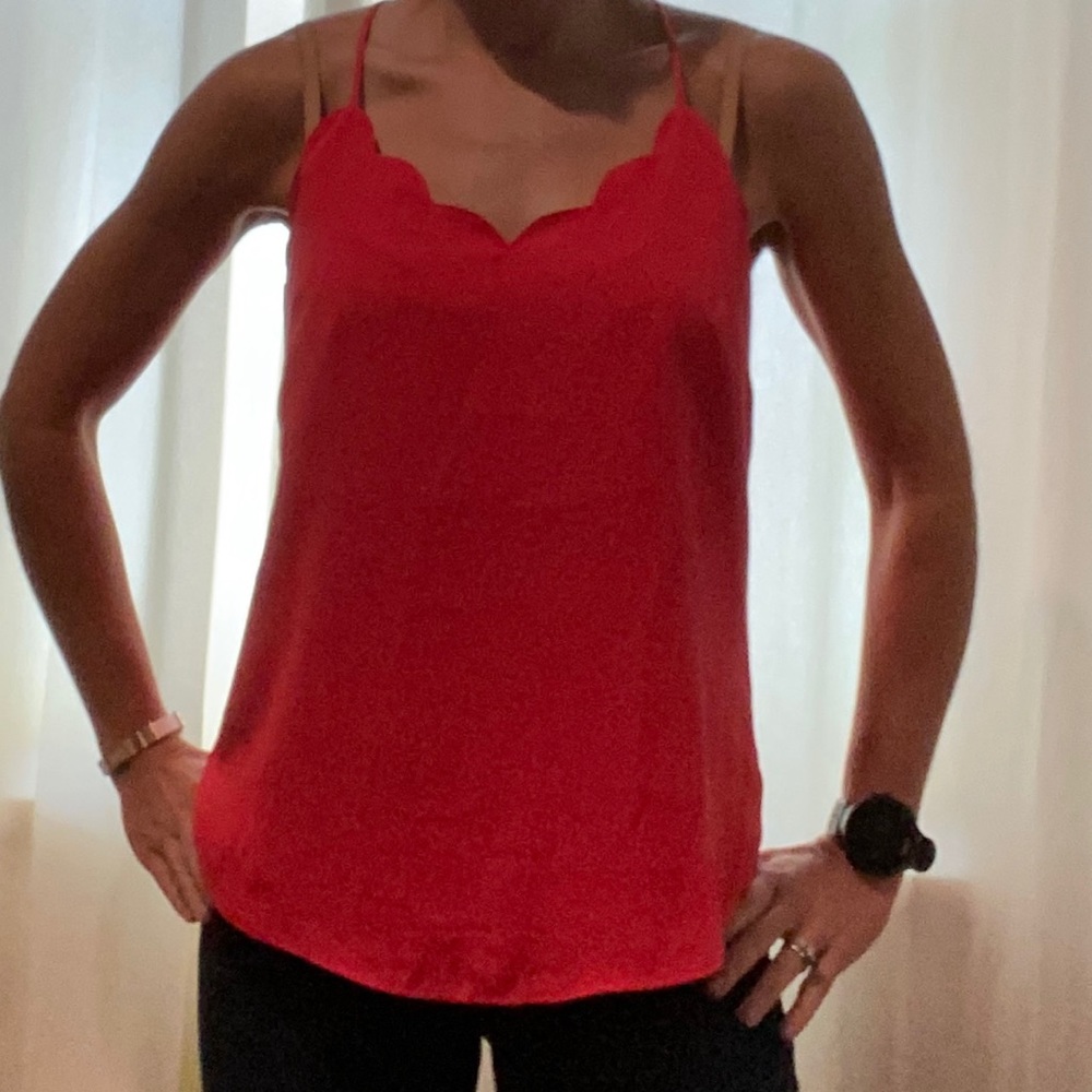 J Crew scalloped blouse